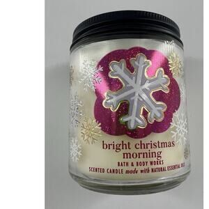 Bath and Body Works Bright Christmas Morning Single Wick Candle 8 Oz Holiday New